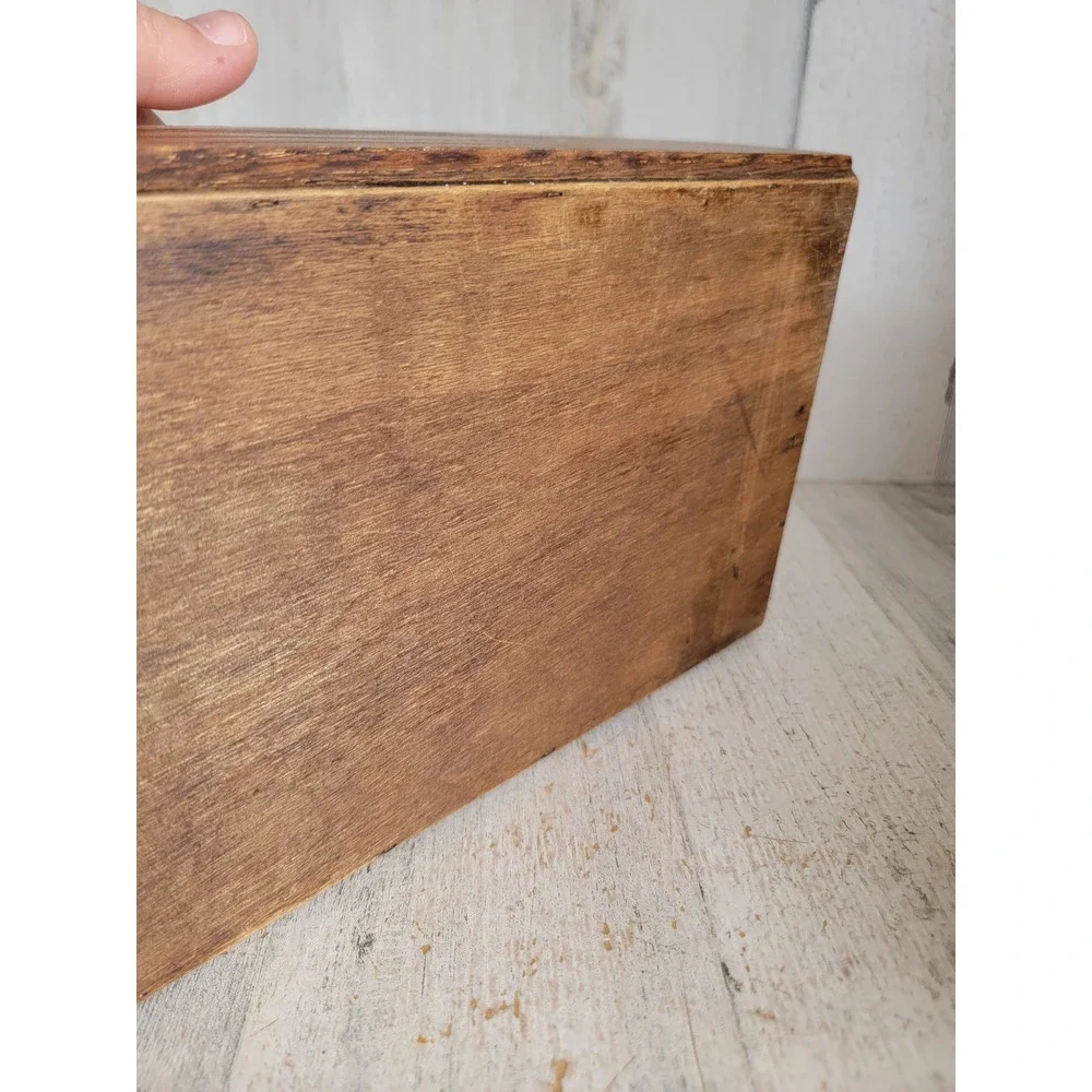 Wooden tissue box holder unique home vintage decor dispenser rectangle figure